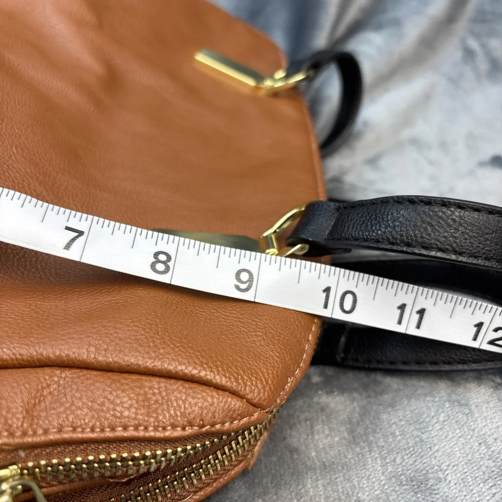Steve Madden Satchel Frances Pebbled Snake Faux Leather Brown Gold‎ Tone Retro